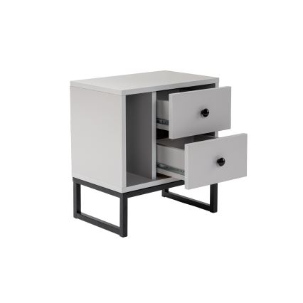 Mesa de cabeceira GLIMMER 50x45,2 cm cinzento/preto