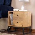 Mesa de cabeceira GLIMMER 50x45,2 cm pinho atlantic/preto