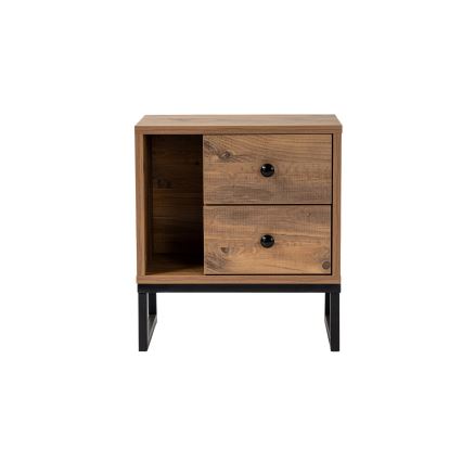 Mesa de cabeceira GLIMMER 50x45,2 cm pinho atlantic/preto