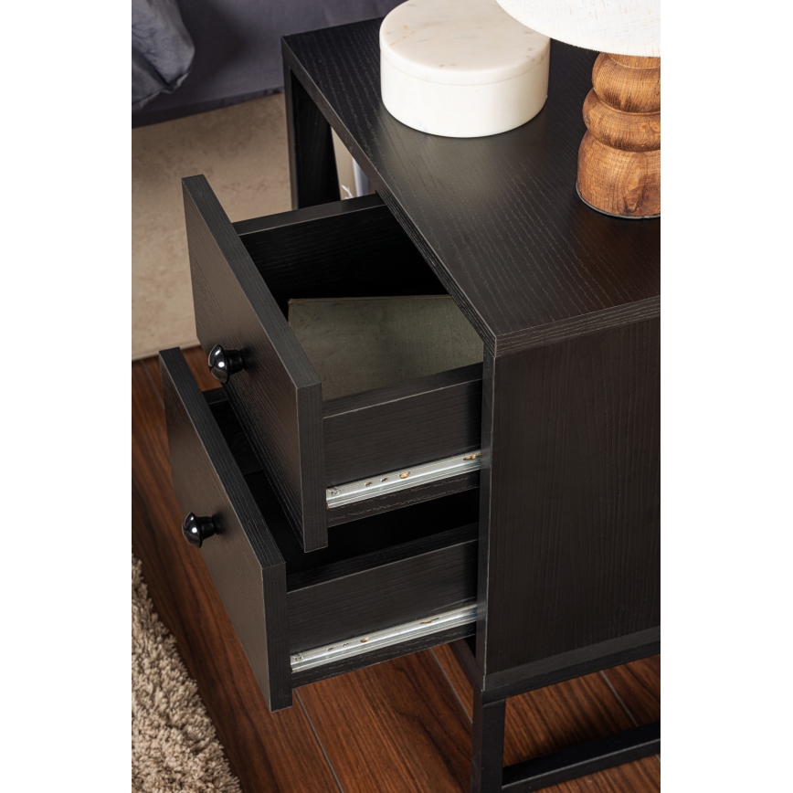 Mesa de cabeceira GLIMMER 50x45,2 cm preto