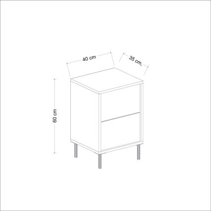 Mesa de cabeceira IMAJ 60x40 cm antracite