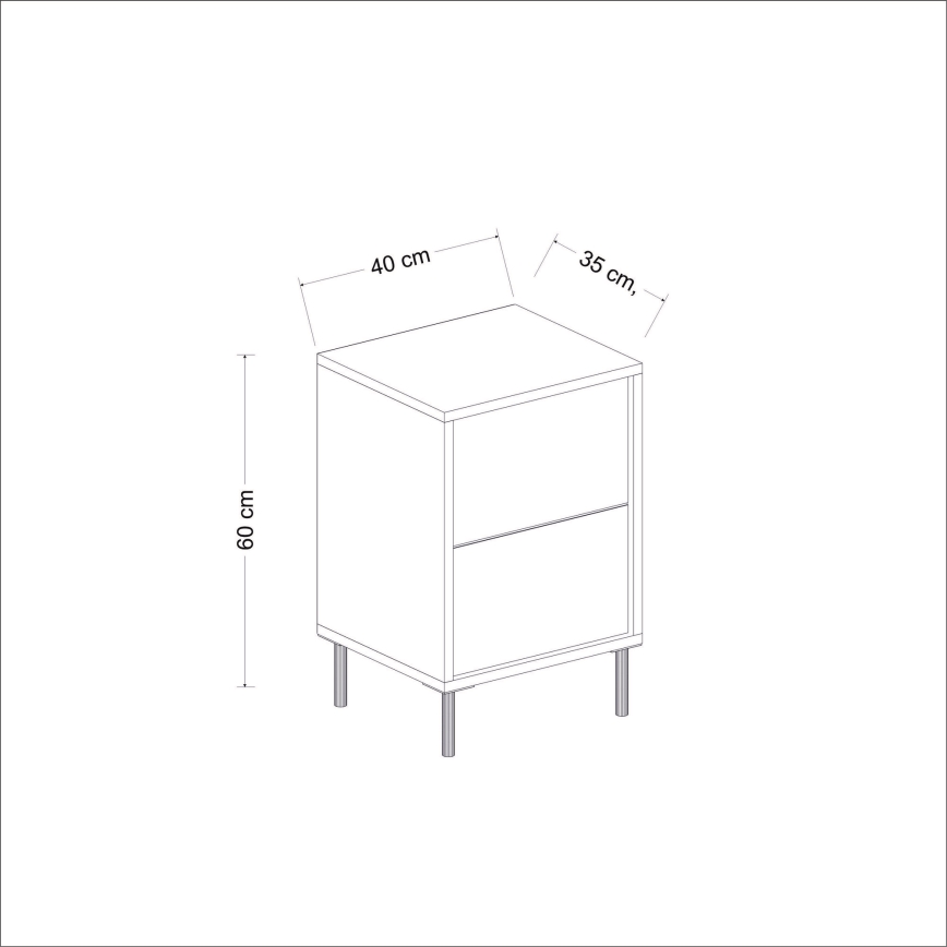 Mesa de cabeceira IMAJ 60x40 cm antracite