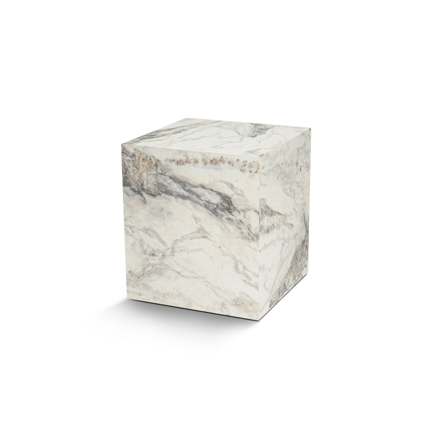Mesa de cabeceira KUP 50x45 cm decoração em mármore