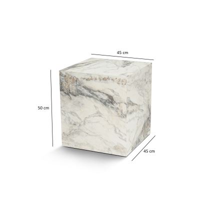 Mesa de cabeceira KUP 50x45 cm decoração em mármore