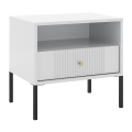 Mesa de cabeceira LUE branca/preta