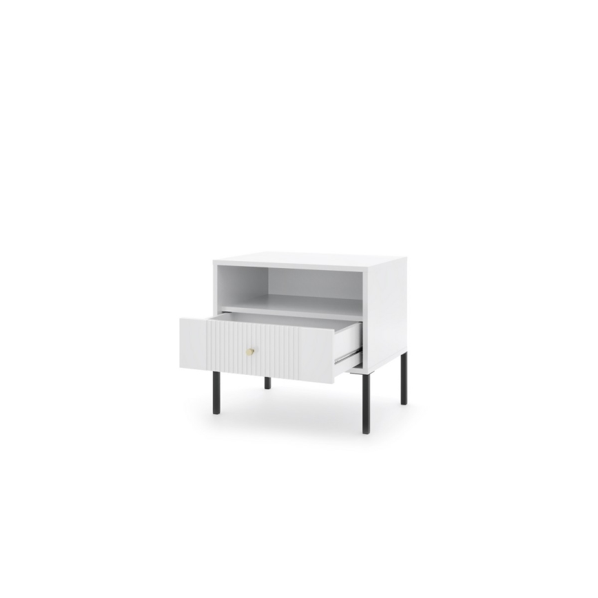 Mesa de cabeceira LUE branca/preta