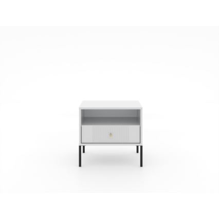 Mesa de cabeceira LUE branca/preta
