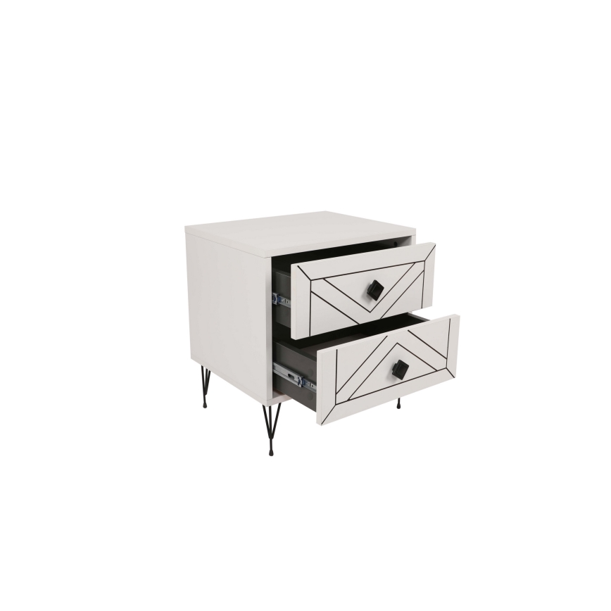 Mesa de cabeceira LUNA 50x55 cm branca