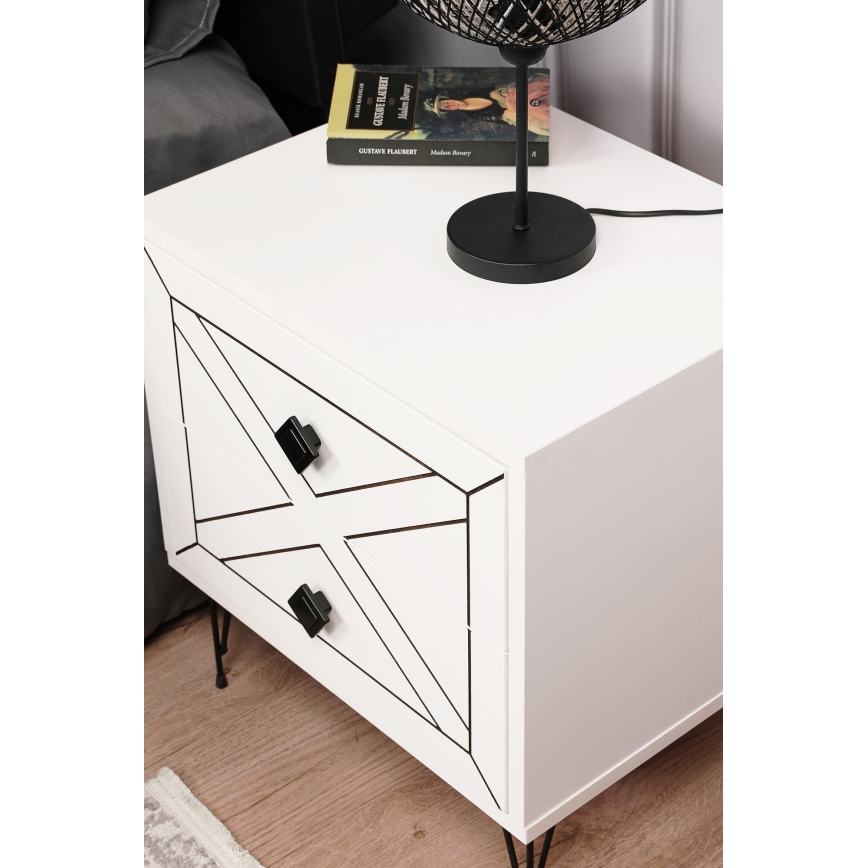 Mesa de cabeceira LUNA 50x55 cm branca