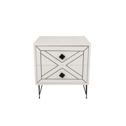 Mesa de cabeceira LUNA 50x55 cm branca