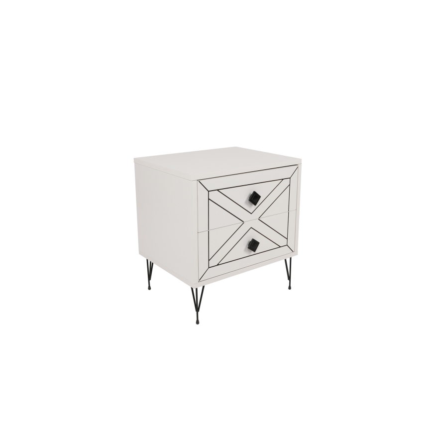 Mesa de cabeceira LUNA 50x55 cm branca