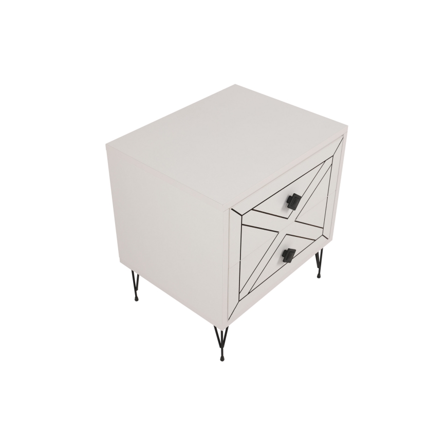 Mesa de cabeceira LUNA 50x55 cm branca
