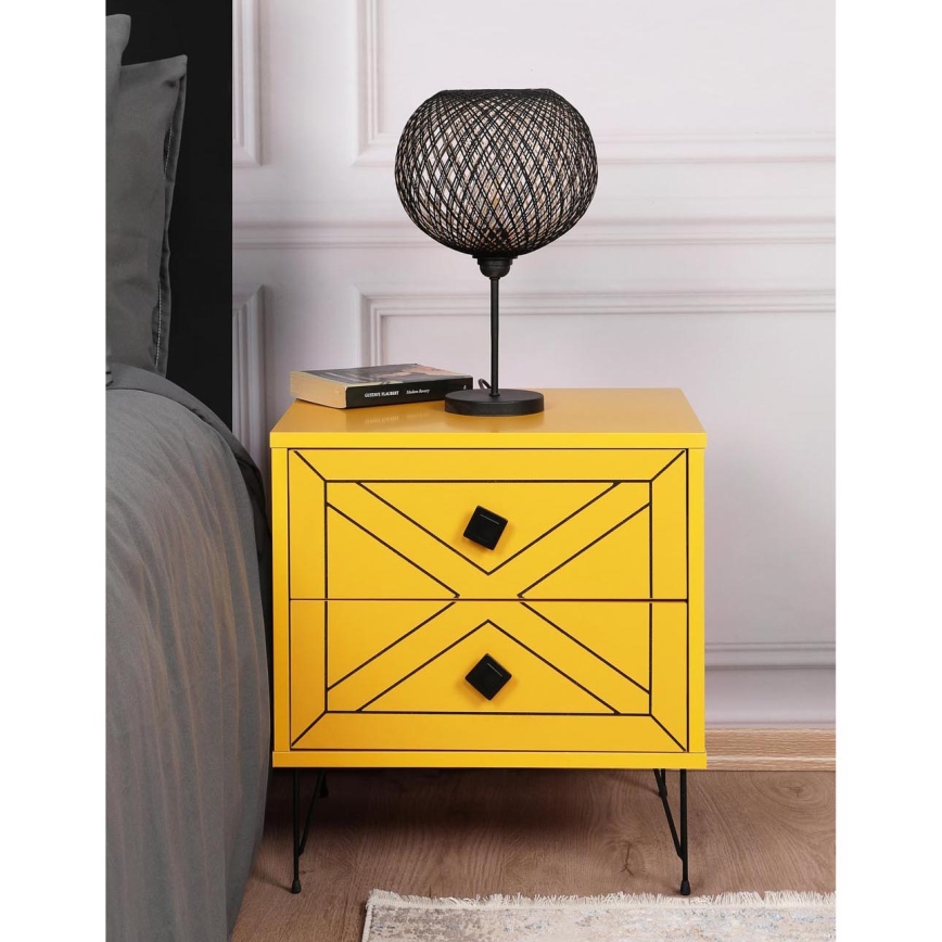 Mesa de cabeceira LUNA 55x50 cm amarelo