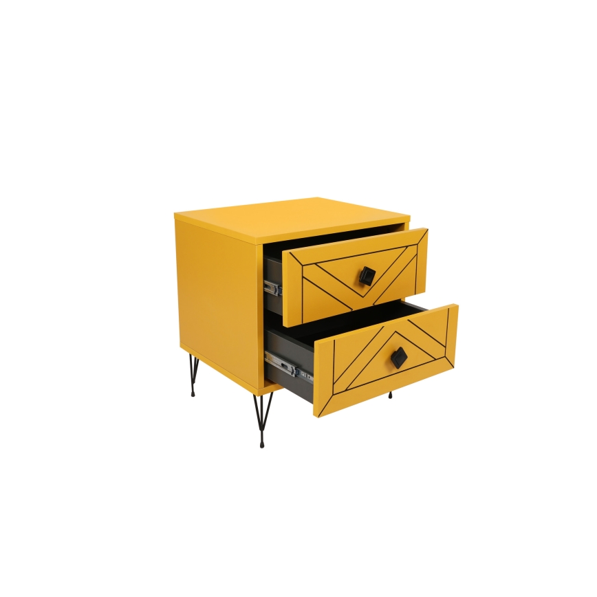 Mesa de cabeceira LUNA 55x50 cm amarelo