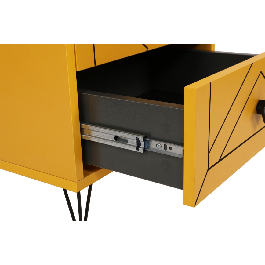 Mesa de cabeceira LUNA 55x50 cm amarelo