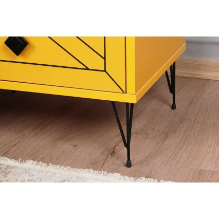 Mesa de cabeceira LUNA 55x50 cm amarelo
