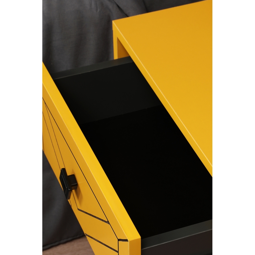 Mesa de cabeceira LUNA 55x50 cm amarelo