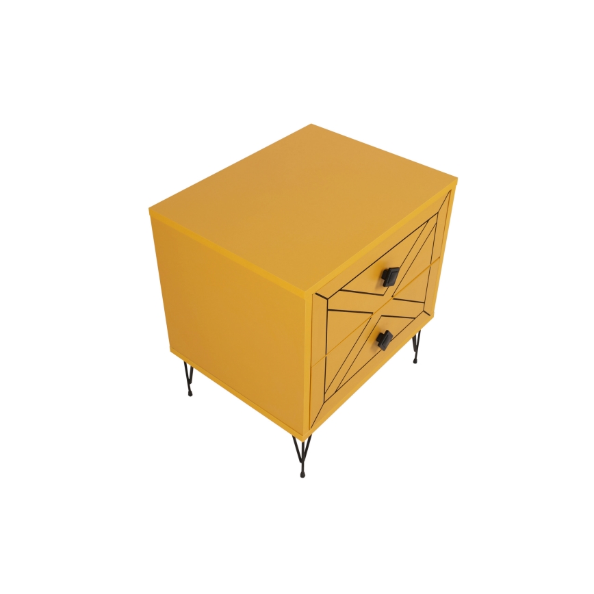 Mesa de cabeceira LUNA 55x50 cm amarelo