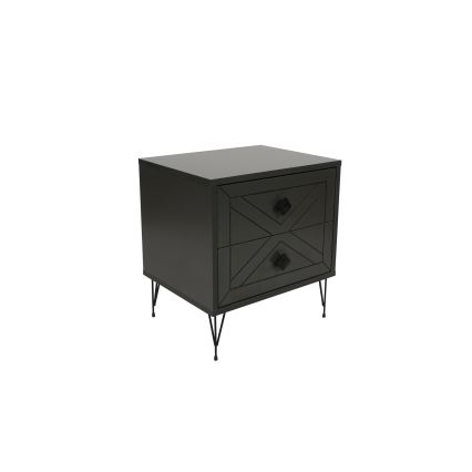 Mesa de cabeceira LUNA 55x50 cm antracite/preto