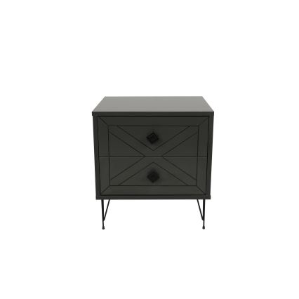 Mesa de cabeceira LUNA 55x50 cm antracite/preto