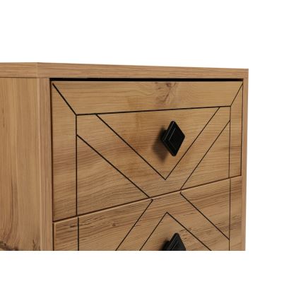 Mesa de cabeceira LUNA 55x50 cm castanho/preto