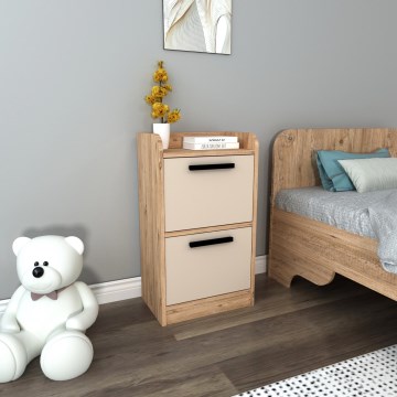 Mesa de cabeceira LUSES 79,4x45 cm pinho atlântico/bege