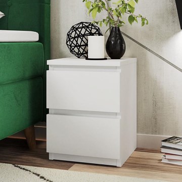 Mesa de cabeceira MALWA 40x40 cm branco mate