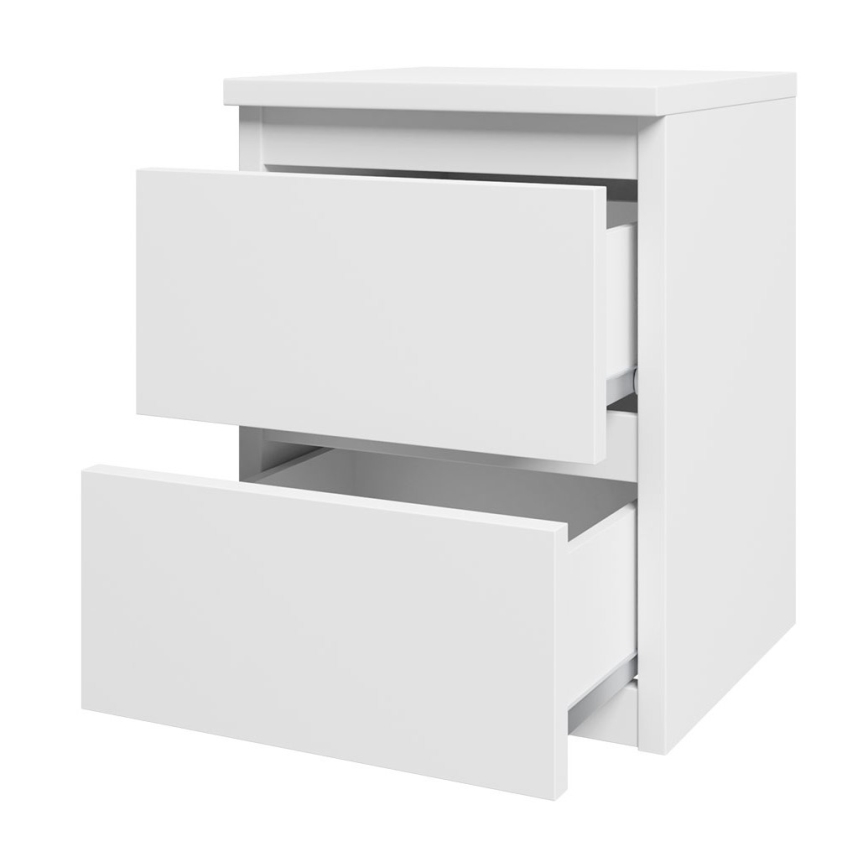 Mesa de cabeceira MALWA 40x40 cm branco mate