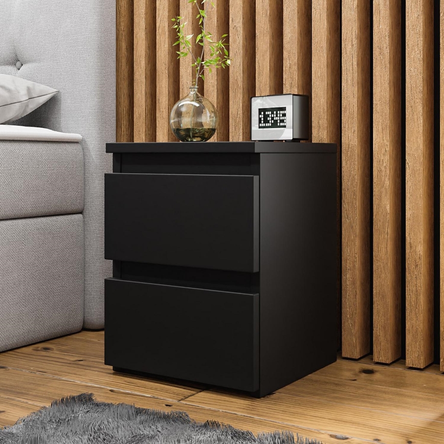 Mesa de cabeceira MALWA 40x40 cm mate preto