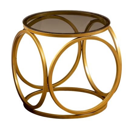 Mesa de cabeceira MIMO 40x40 cm dourada/preto