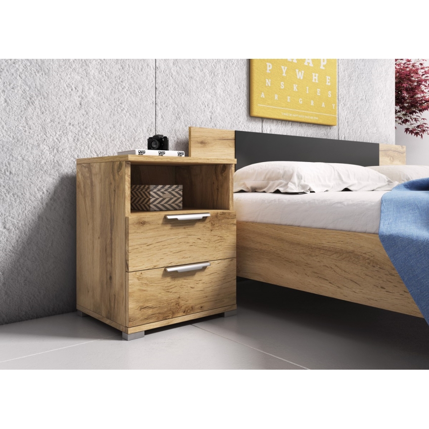 Mesa de cabeceira NED em carvalho Wotan