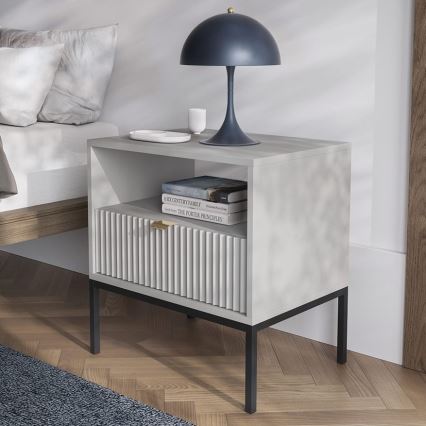 Mesa de cabeceira NOVA 56x54 cm cinzento/preto