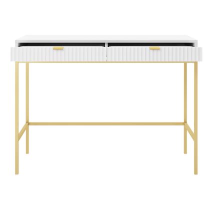 Mesa de cabeceira NOVA 77x104 cm branco/dourada