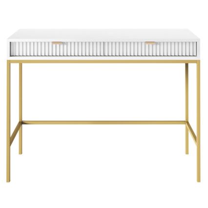 Mesa de cabeceira NOVA 77x104 cm branco/dourada