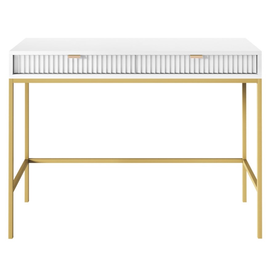Mesa de cabeceira NOVA 77x104 cm branco/dourada