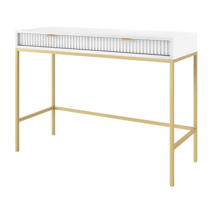 Mesa de cabeceira NOVA 77x104 cm branco/dourada