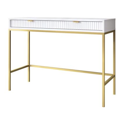 Mesa de cabeceira NOVA 77x104 cm branco/dourada