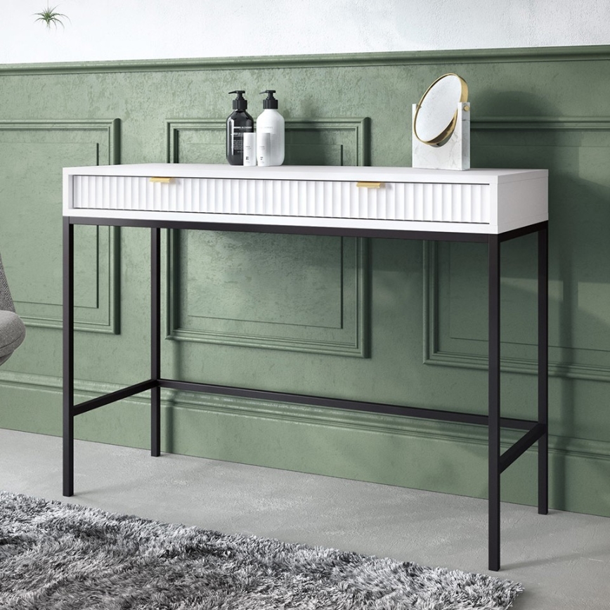 Mesa de cabeceira NOVA 77x104 cm branco/preto