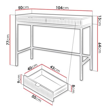 Mesa de cabeceira NOVA 77x104 cm branco/preto