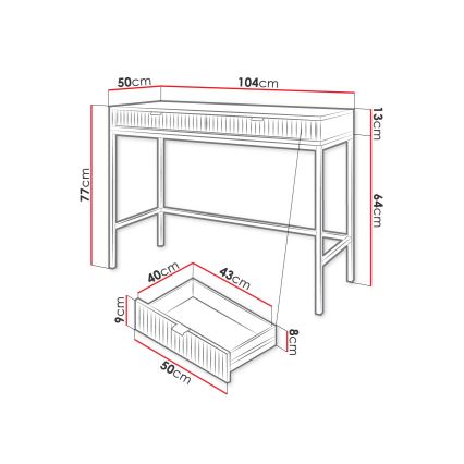 Mesa de cabeceira NOVA 77x104 cm cinzento/preto