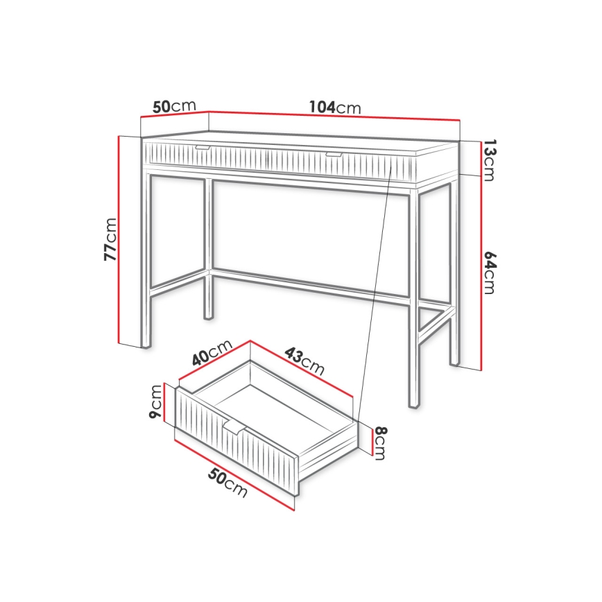 Mesa de cabeceira NOVA 77x104 cm cinzento/preto