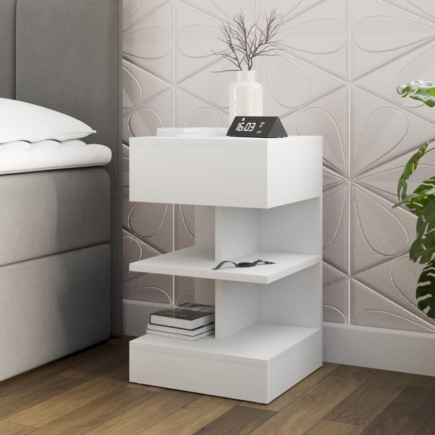 Mesa de cabeceira OBENITA 65x39 cm branco