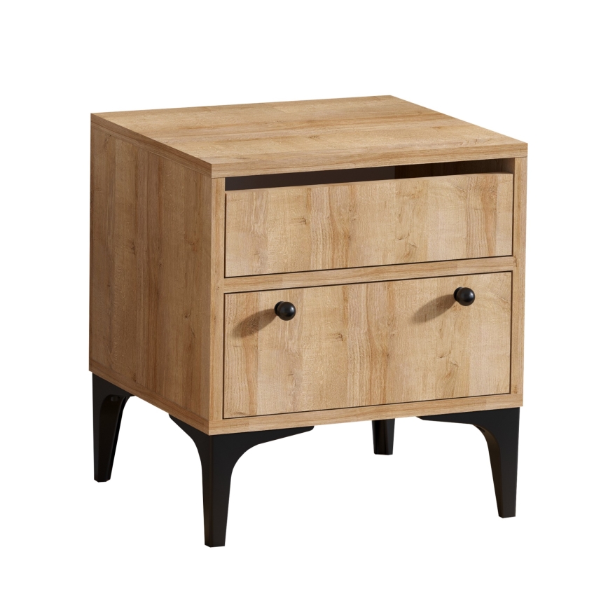 Mesa de cabeceira ORABELLA 51x45 cm castanho