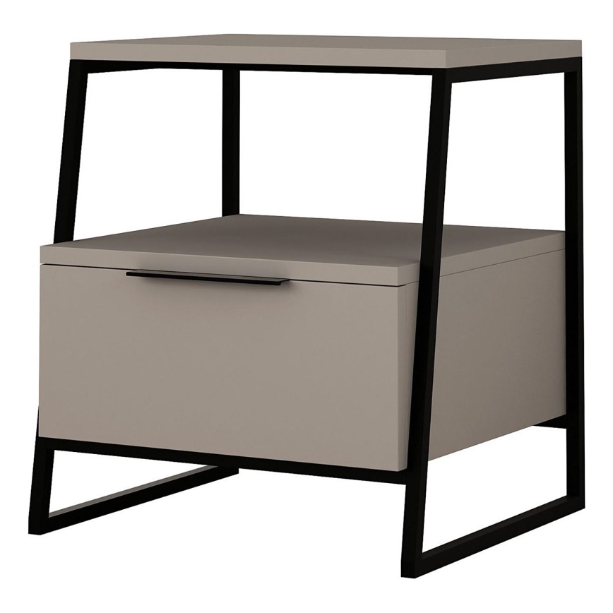 Mesa de cabeceira ORI preta/taupe
