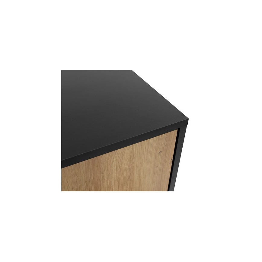 Mesa de cabeceira OVESSI 52x47 cm preto/carvalho artisan