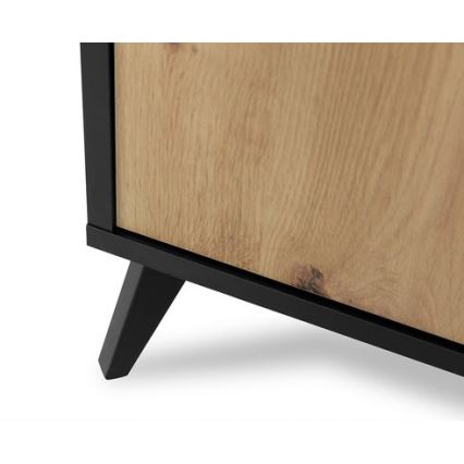 Mesa de cabeceira OVESSI 52x47 cm preto/carvalho artisan