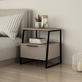 Mesa de cabeceira PAL 50x45 cm preta/cinzenta
