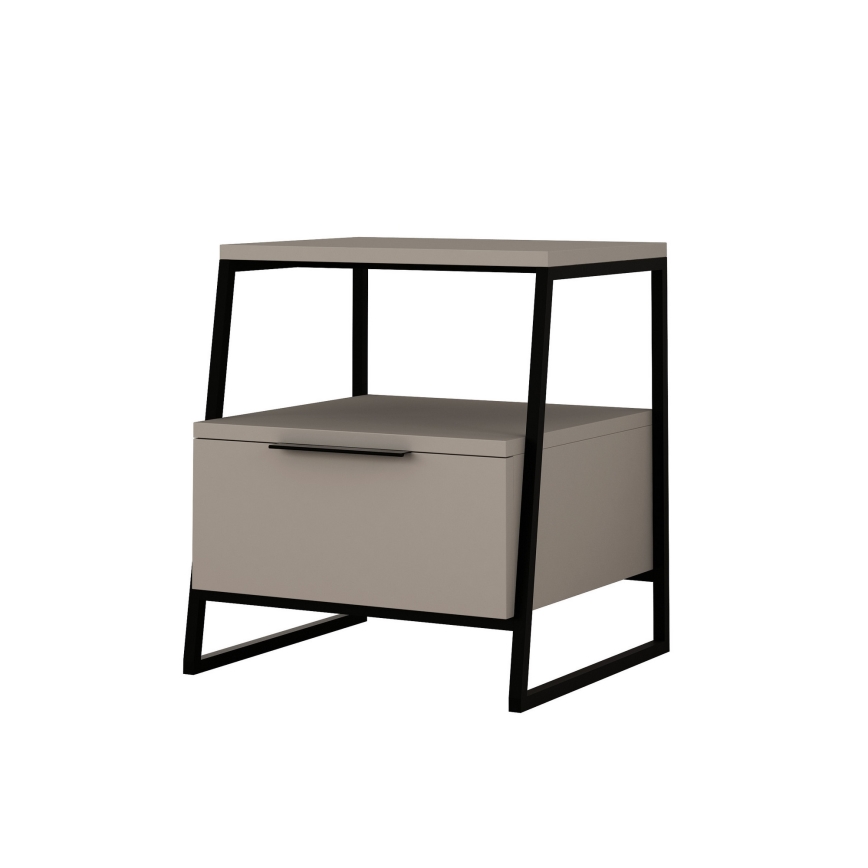 Mesa de cabeceira PAL 50x45 cm preta/cinzenta