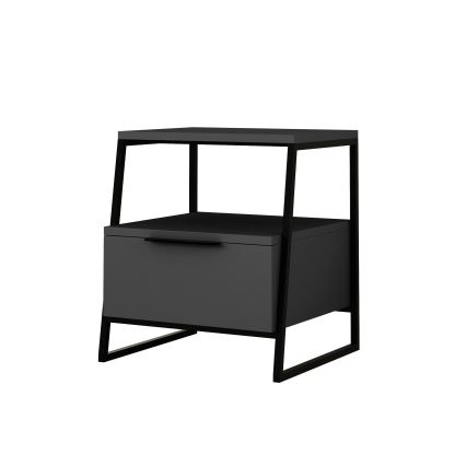 Mesa de cabeceira PAL 50x45 cm preto/antracite