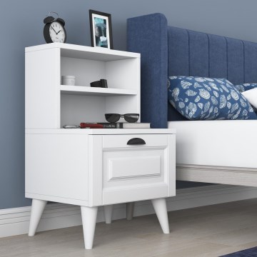 Mesa de cabeceira RANI 45x74,4 cm branco